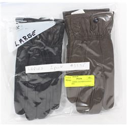2 PACK LADIES LEATHER GLOVES SIZE LARGE