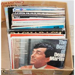 BOX OF OVER 50 RECORDS INCLUDING DEAN MARTIN