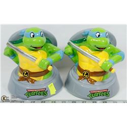 LOT OF TWO TEENAGE MUTANT NINJA TURTLES PIGGY
