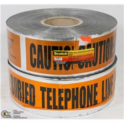 LOT OF 2 SCOTCH DETECTABLE BURIED BARRICADE TAPE