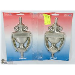 LOT OF 2 NEW BRUSHED NICKELS DOOR KNOCKERS