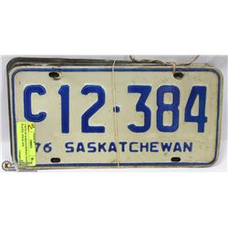 2 SETS OF SASKATCHEWAN LICENSE PLATES -1976 & 1974