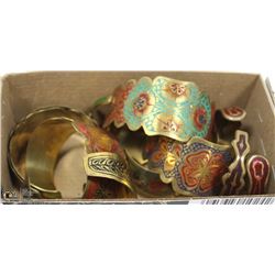 LOT OF 10 PAINTED MADE IN INDIA BRACELETS