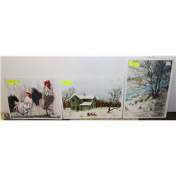 SET OF 3 NEW PRINTS SIGNED BY ARTIST -