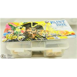 TOTE OF PAINTING SUPPLIES SILICONE GUN AND MORE