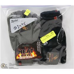 2PACK MENS  HEAT WAVE GLOVES