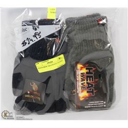 2PACK MENS  HEAT WAVE GLOVES
