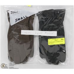 2 PACK LADIES LEATHER GLOVES SIZE SMALL