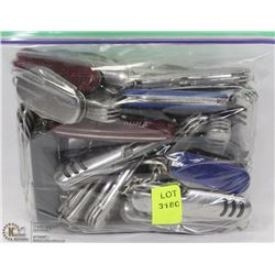 BAG OF UTILITY POCKET KNIVES
