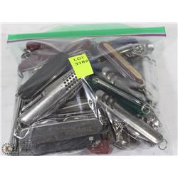 BAG OF UTILITY POCKET KNIVES
