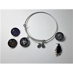 #6 - CHUNK STYLE BANGLE BRACELET WITH CHARMS