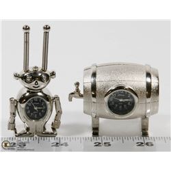 NEW ORNAMENTAL DESKTOP MINI CLOCKS SILVER TONE