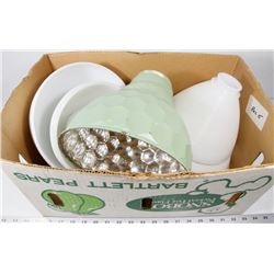 BOX 15) 9 LAMP SHADES ASSORTED COLORS AND SIZES