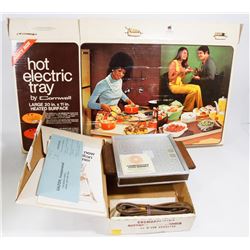 BOX 16) LARGE 20"X11" HOT ELECTRIC PLATE AND SMALL