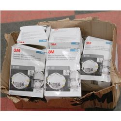 LOT OF FIVE 3M PARTICULATE RESPIRATORS N95.