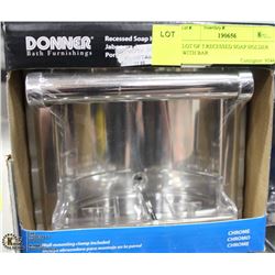 LOT OF 5 RECESSED SOAP HOLDERS WITH BAR