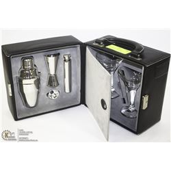 LEATHERETTE HARD CASE STAINLESS STEEL & GLASS