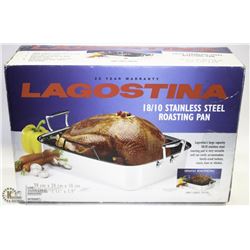 NEW LAGOSTINA 18/10 STAINLESS STEEL ROASTING PAN