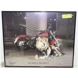 "ULTIMATE SECURITY" FRAMED HARLEY