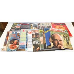 30 VINTAGE NEWSWEEK MAGAZINES 1960S-1970S.