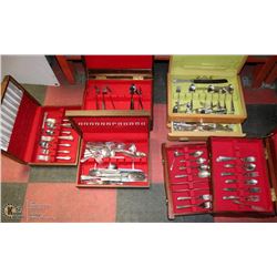 GROUP OF 5 INCOMPLETE SILVERWARE SETS