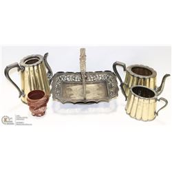 BOX OF ELECTROPLATED SILVER DISHES.