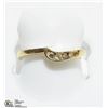 Image 1 : 1) 14K YELLOW GOLD 4 DIAMOND SWIRL STYLE RING