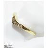 Image 2 : 1) 14K YELLOW GOLD 4 DIAMOND SWIRL STYLE RING