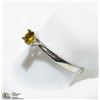 Image 2 : 2) 10K WHITE GOLD YELLOW DIAMOND SOLITAIRE RING