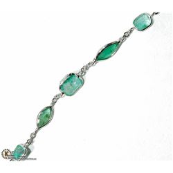 7) 14K & 10K WHITE GOLD EMERALD BRACELET