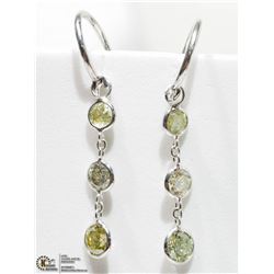 8) 14K WHITE GOLD DIAMOND HOOP EARRINGS