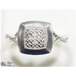 9) STERLING SILVER DIAMOND RING