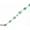 Image 1 : 11) 14K YELLOW GOLD EMERALD BRACELET