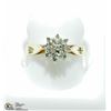 Image 1 : 12) 14K YELLOW-WHITE GOLD DIAMOND CLUSTER RING