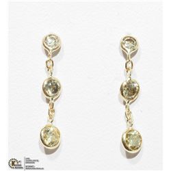 13) 14K YELLOW GOLD DIAMOND EARRINGS