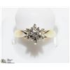 Image 1 : 20) 14K YELLOW-WHITE GOLD DIAMOND CLUSTER RING
