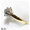Image 2 : 20) 14K YELLOW-WHITE GOLD DIAMOND CLUSTER RING