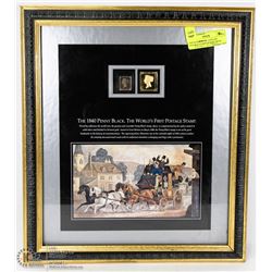 1840 PENNY BLACK PEARL ENGLISH POSTAGE STAMP