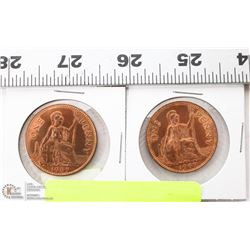 LOT OF 2 -1967 UNITED KINGDOM PENNIES