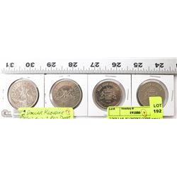 2 DOLLAR  KLONDIKE COINS AND 2 RED DEER DOLLARS