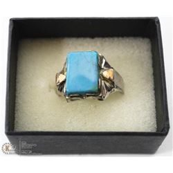 MENS RING WITH BLUE STONE SIZE 13