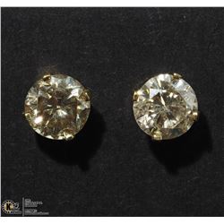 21) 10K YELLOW GOLD COGNAC DIAMOND STUD EARRINGS