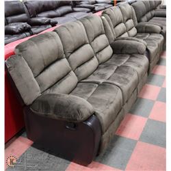 NEW CHOCOLATE BROWN 83" RECLINING SOFA  AND