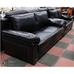 NEW BLACK LEATHERETTE 80" SOFA WITH 60" LOVE SEAT