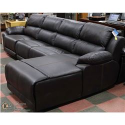 NEW DARK BROWN LEATHERETTE CHAISE LOUNGE SECTIONAL