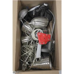 LOT OF DESK LAMPS INCLUDES STAINLESS