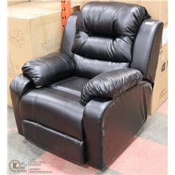 NEW BLACK RECLINING LEATHERETTE CHAIR