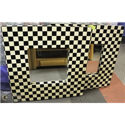 2 CHECKERED STYLE SALON MIRRORS