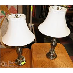PAIR OF METAL TABLE LAMPS