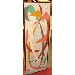 ESTATE VINTAGE WOOD FRAMED ABSTRACT PICTURE